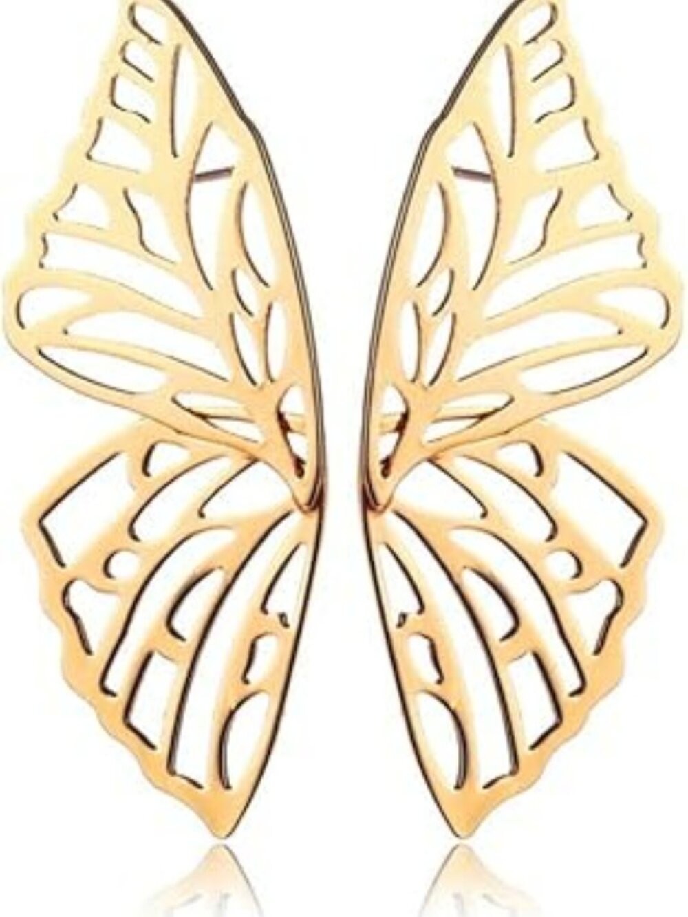 New Hollow Big Butterfly Drop Dangle Earrings Gold Exaggerated Butterfly Wings